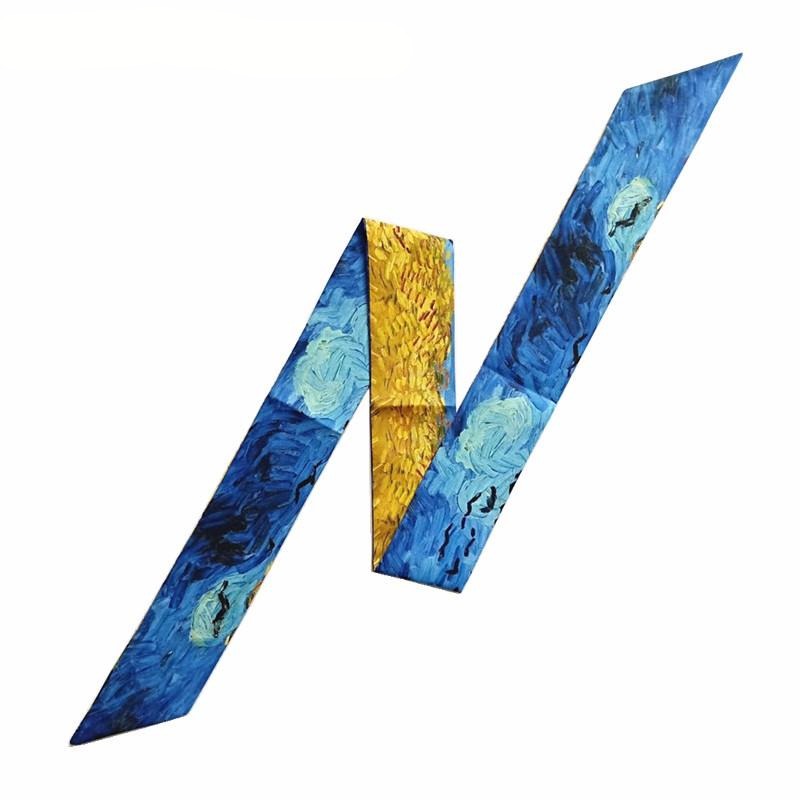 Painting Twilly Scarf - Wheat Field With Crows