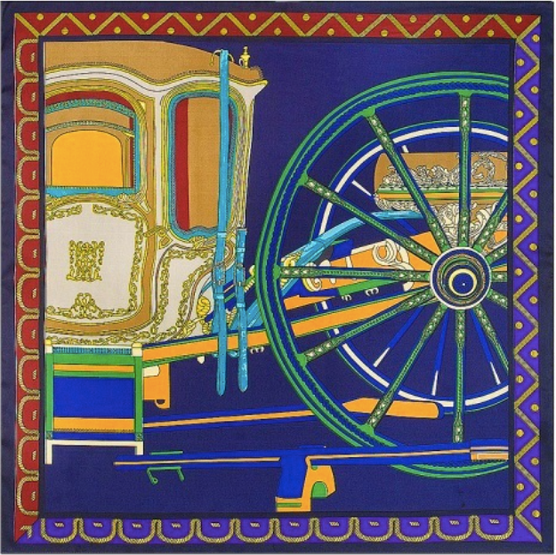 Neon Carriage Square Scarf - Eggplant
