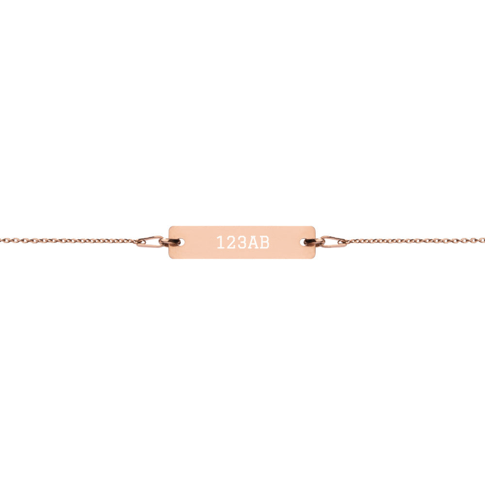Engraved Silver Bar Chain Bracelet - Tail Numbers