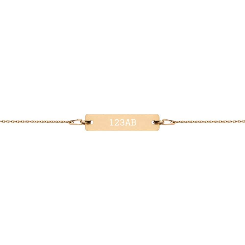 Engraved Silver Bar Chain Bracelet - Tail Numbers