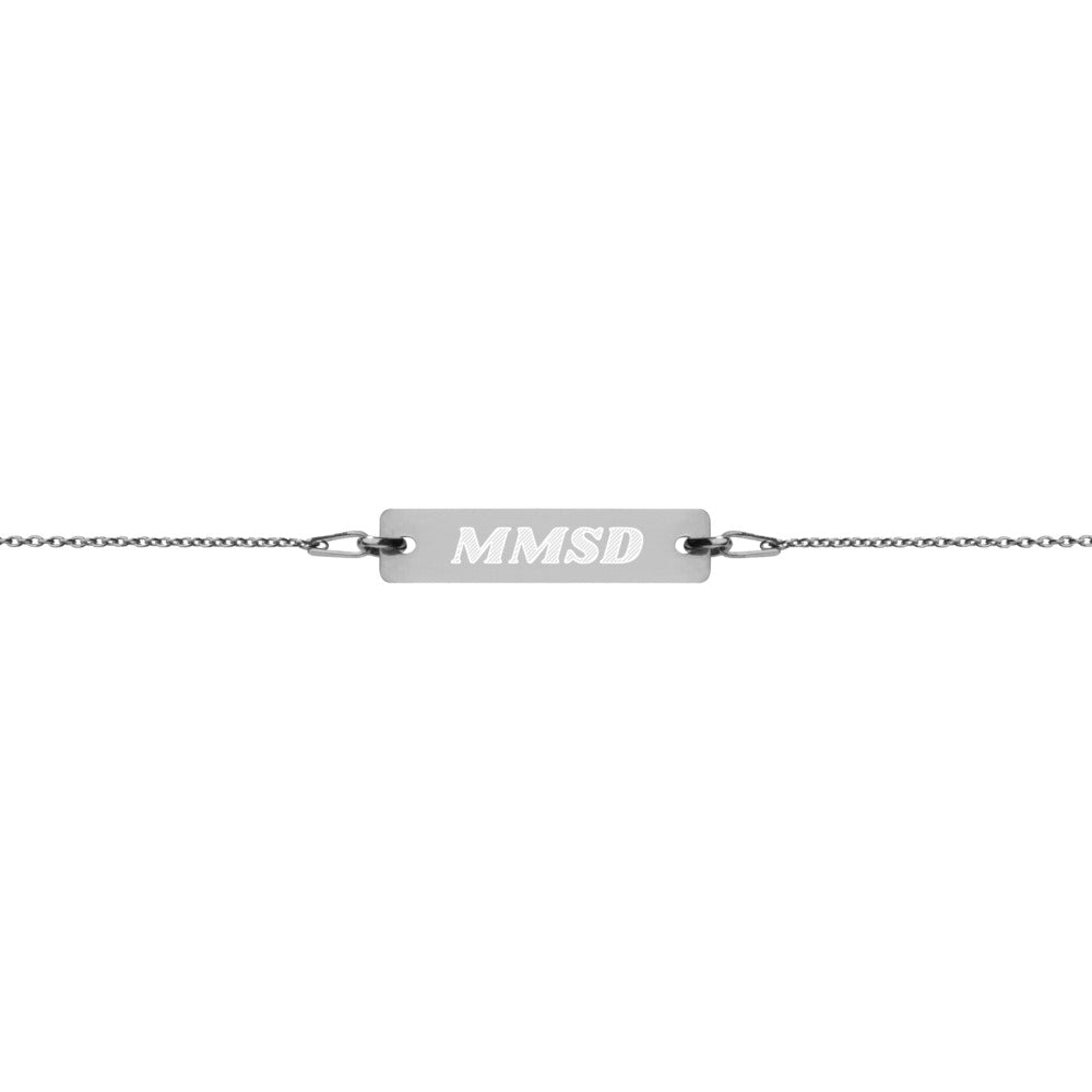 Engraved Silver Bar Chain Bracelet - Airport Code