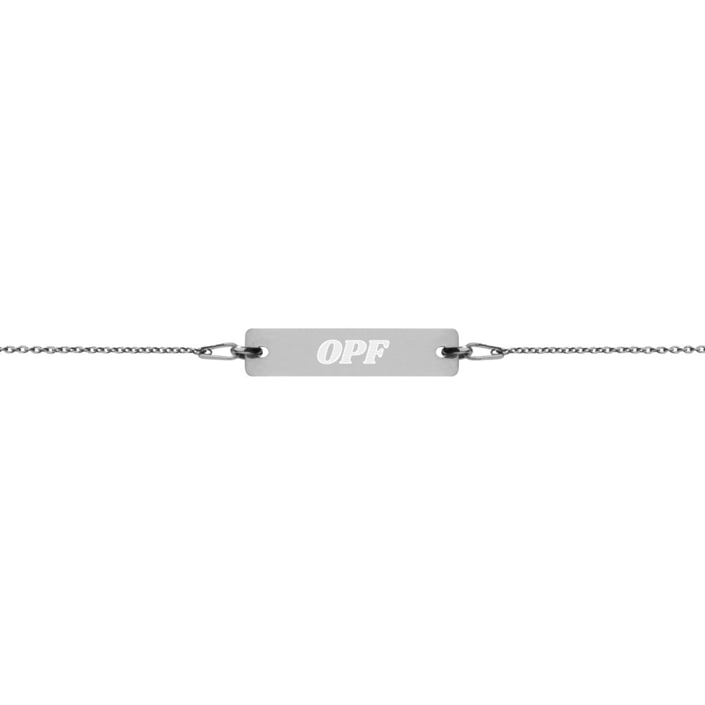 Engraved Silver Bar Chain Bracelet - Airport Code