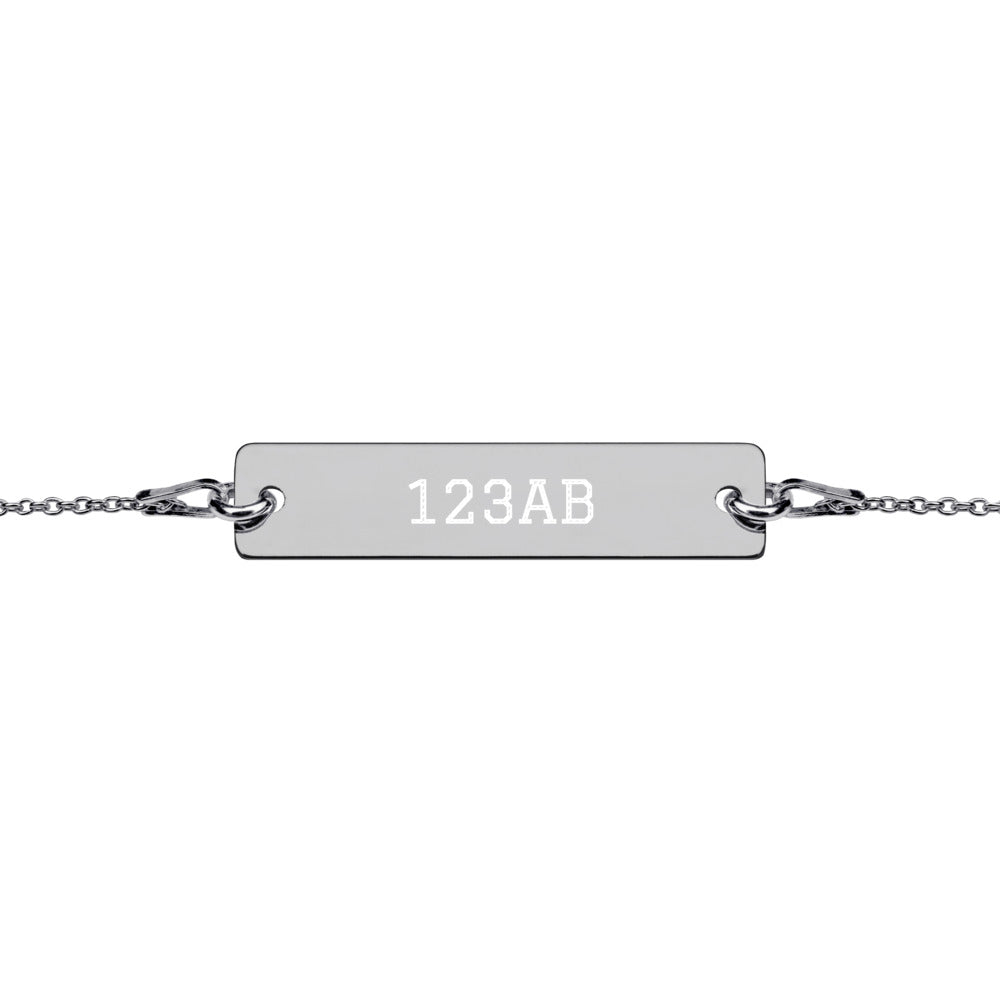 Engraved Silver Bar Chain Bracelet - Tail Numbers