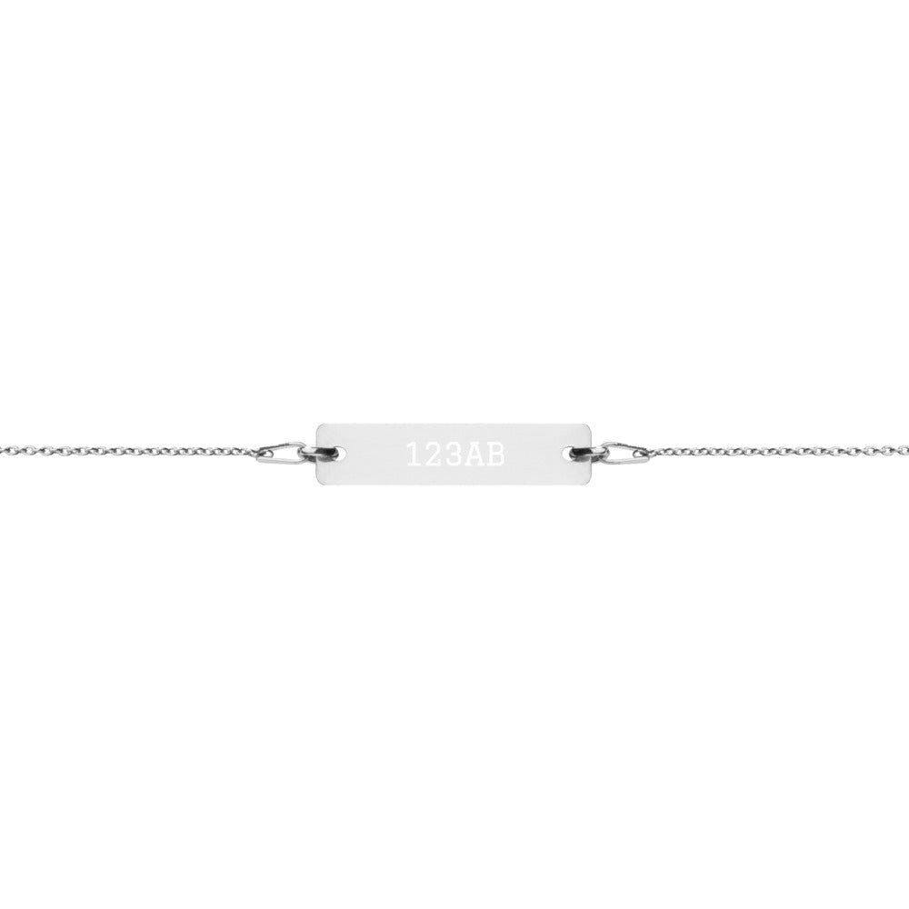 Engraved Silver Bar Chain Bracelet - Tail Numbers
