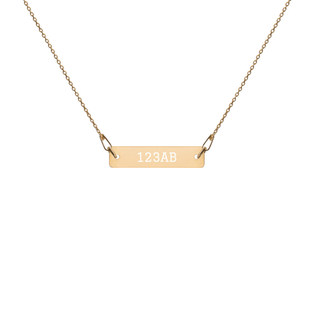 Engraved Silver Bar Chain Necklace - Tail Numbers