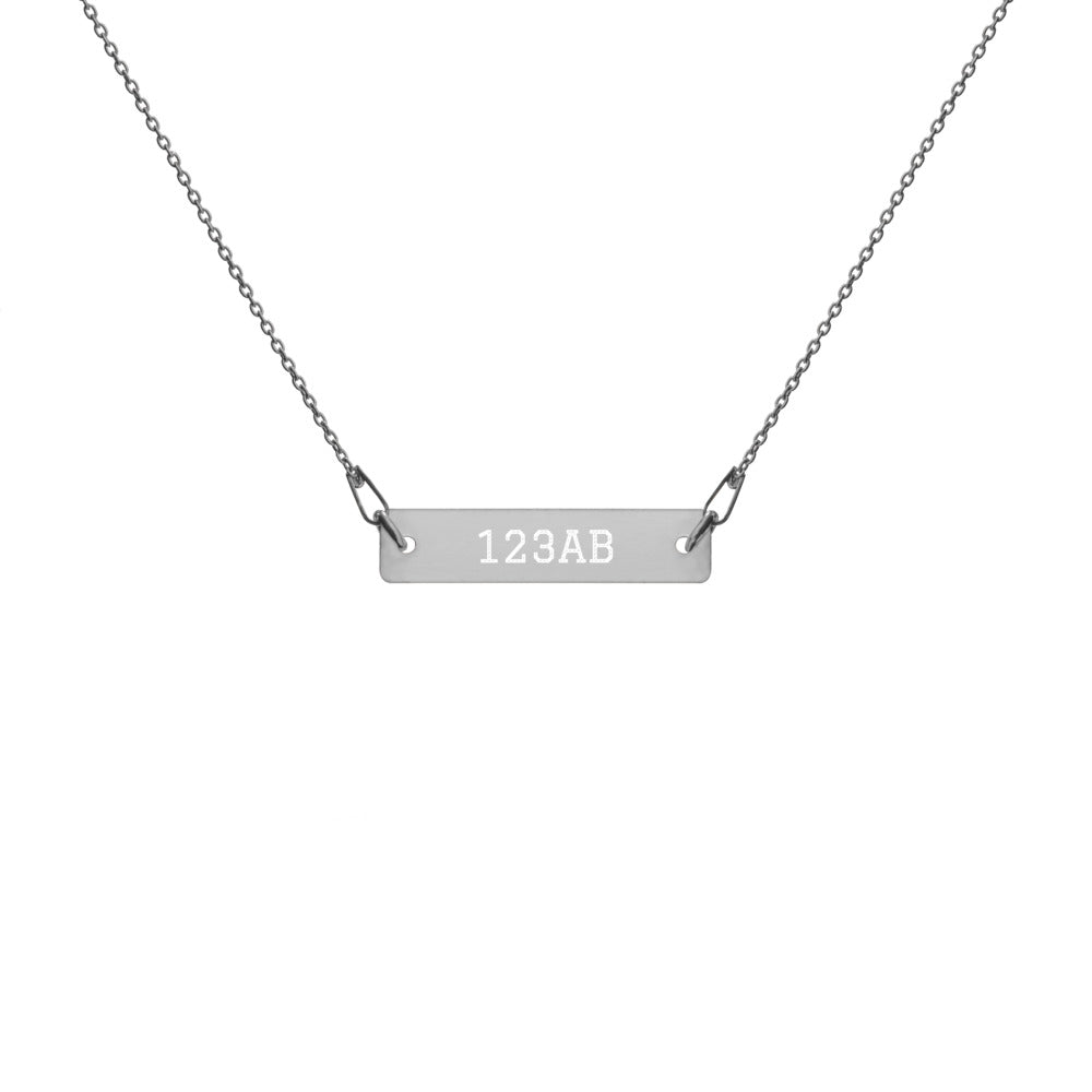 Engraved Silver Bar Chain Necklace - Tail Numbers