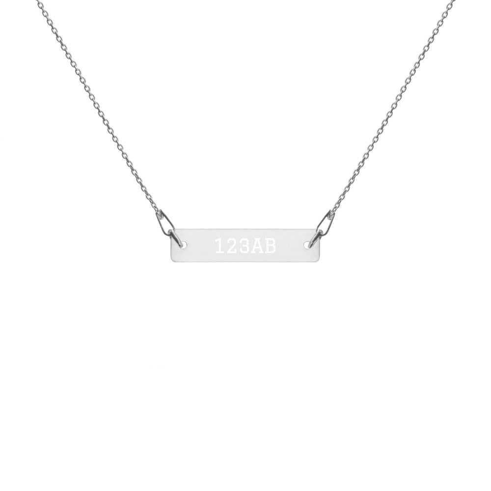 Engraved Silver Bar Chain Necklace - Tail Numbers