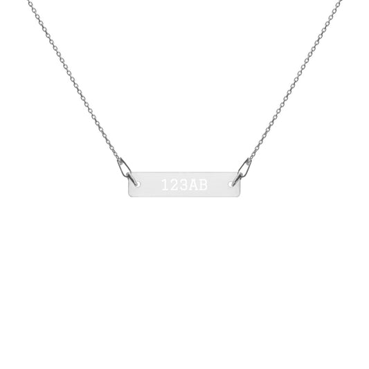 Engraved Silver Bar Chain Necklace - Tail Numbers
