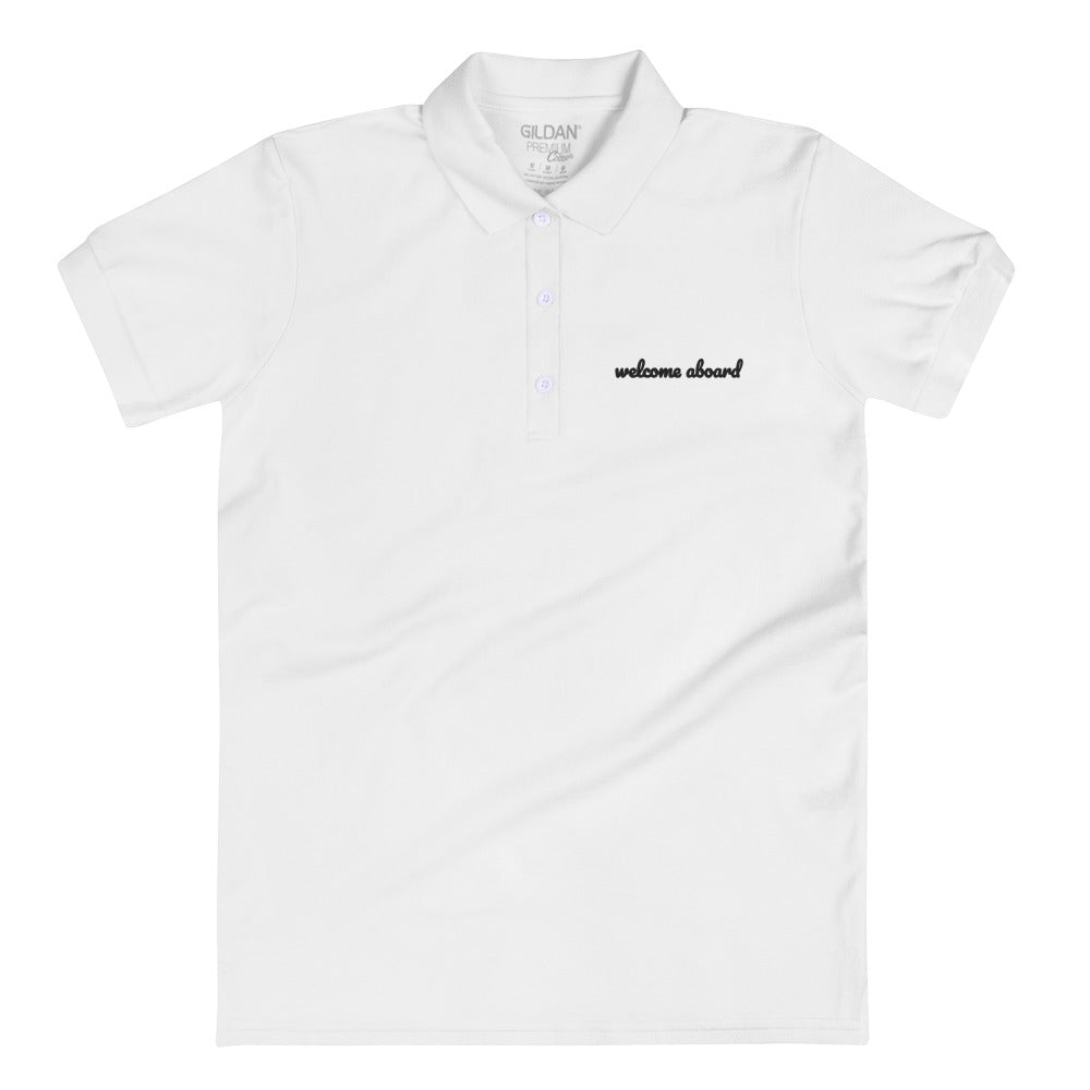 Embroidered Polo Shirt - Welcome Aboard