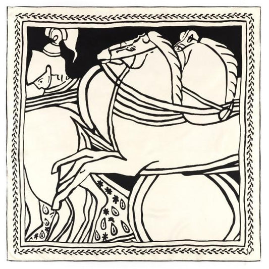 Royal Carriage Scarf - Black and White