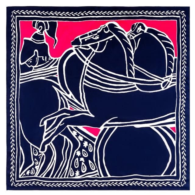 Royal Carriage Scarf - Fuchsia and Navy