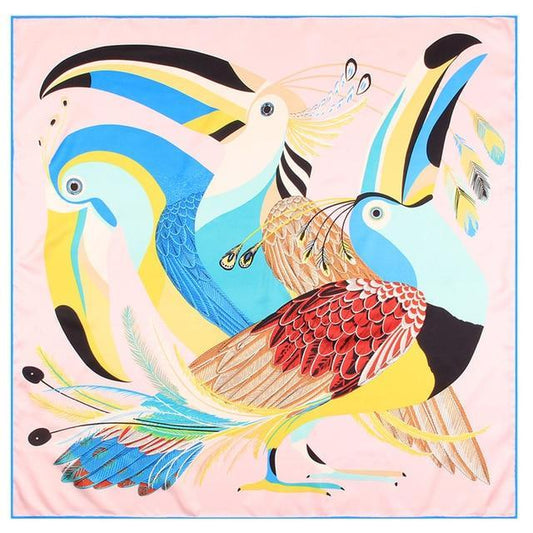 Toucan Deco Square Scarf - Light Pink