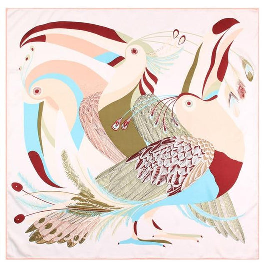 Toucan Deco Square Scarf - Sand