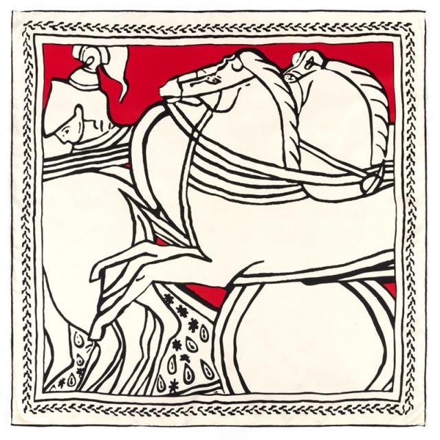 Royal Carriage Scarf - Red and White