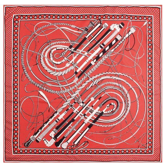 Riding Whip Square Scarf - Red