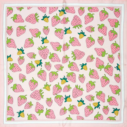 Strawberry Square Scarf - Pink