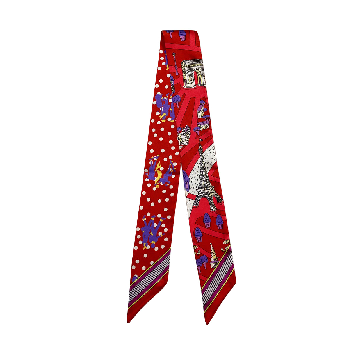 Eiffel Tower Twilly Scarf - Red