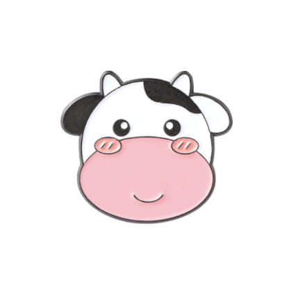 Food Enamel Pin - Cow