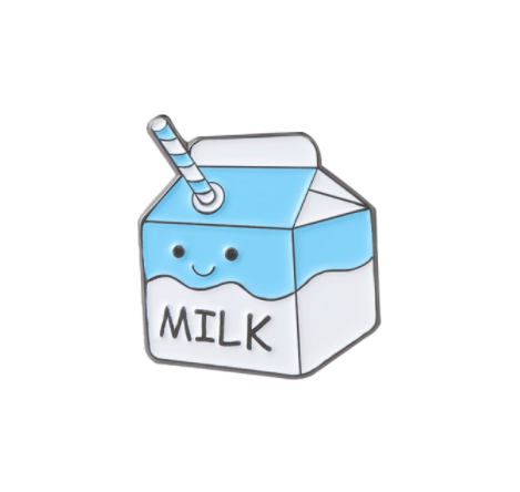 Food Enamel Pin - Milk