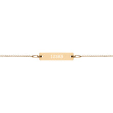 Load image into Gallery viewer, Engraved Silver Bar Chain Bracelet - Tail Numbers
