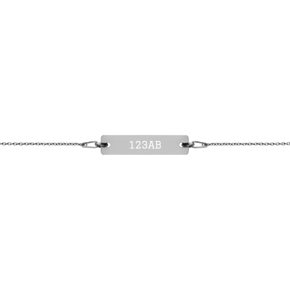 Engraved Silver Bar Chain Bracelet - Tail Numbers