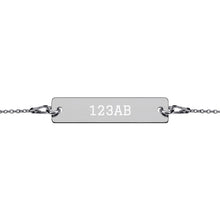 Load image into Gallery viewer, Engraved Silver Bar Chain Bracelet - Tail Numbers

