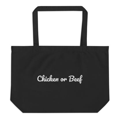 Large Organic Tote Bag - Chicken Or Beef?