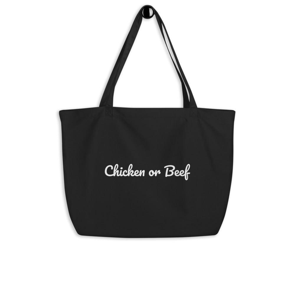 Large Organic Tote Bag - Chicken Or Beef?