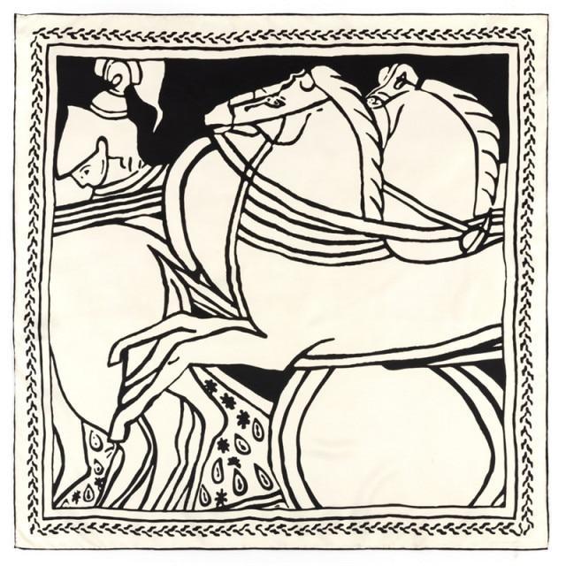 Royal Carriage Scarf - Black and White