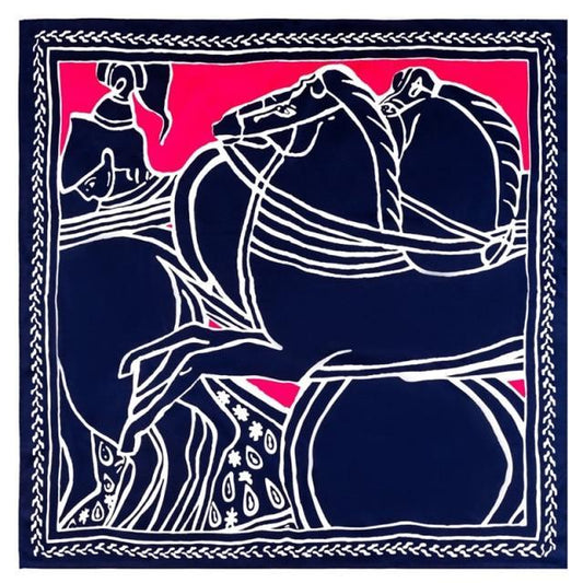 Royal Carriage Scarf - Fuchsia and Navy