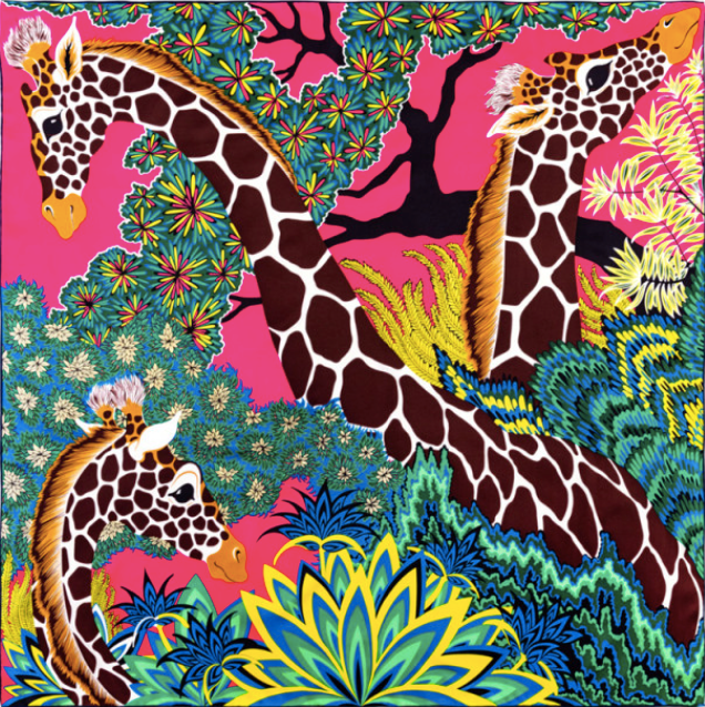Jungle Giraffe Scarf - Pink and Brown