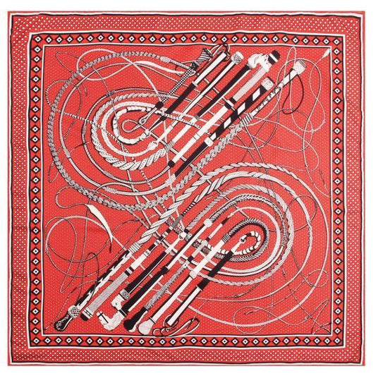 Riding Whip Square Scarf - Red
